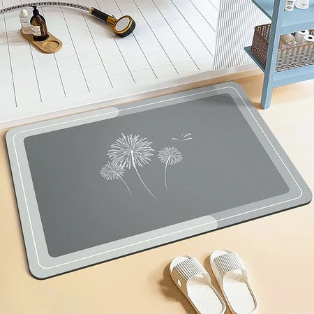 Non-Slip Floral Design Bath Mat