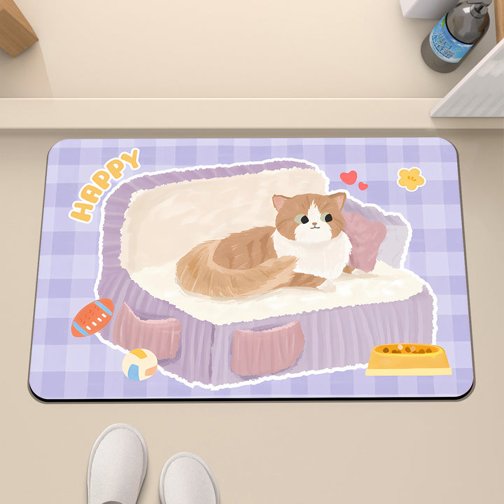 Playful Pet-Themed Floor Mat