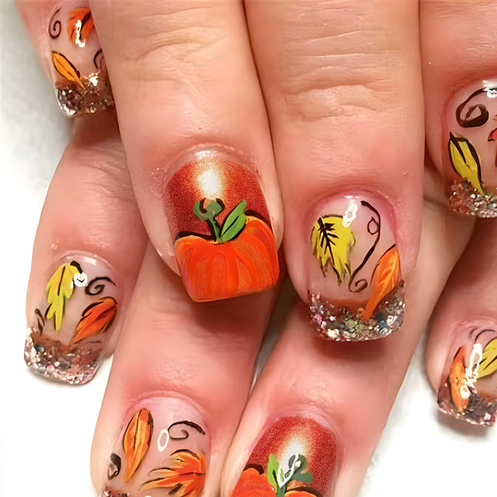 Autumn-Themed Gel Nail Art Set Stornfield