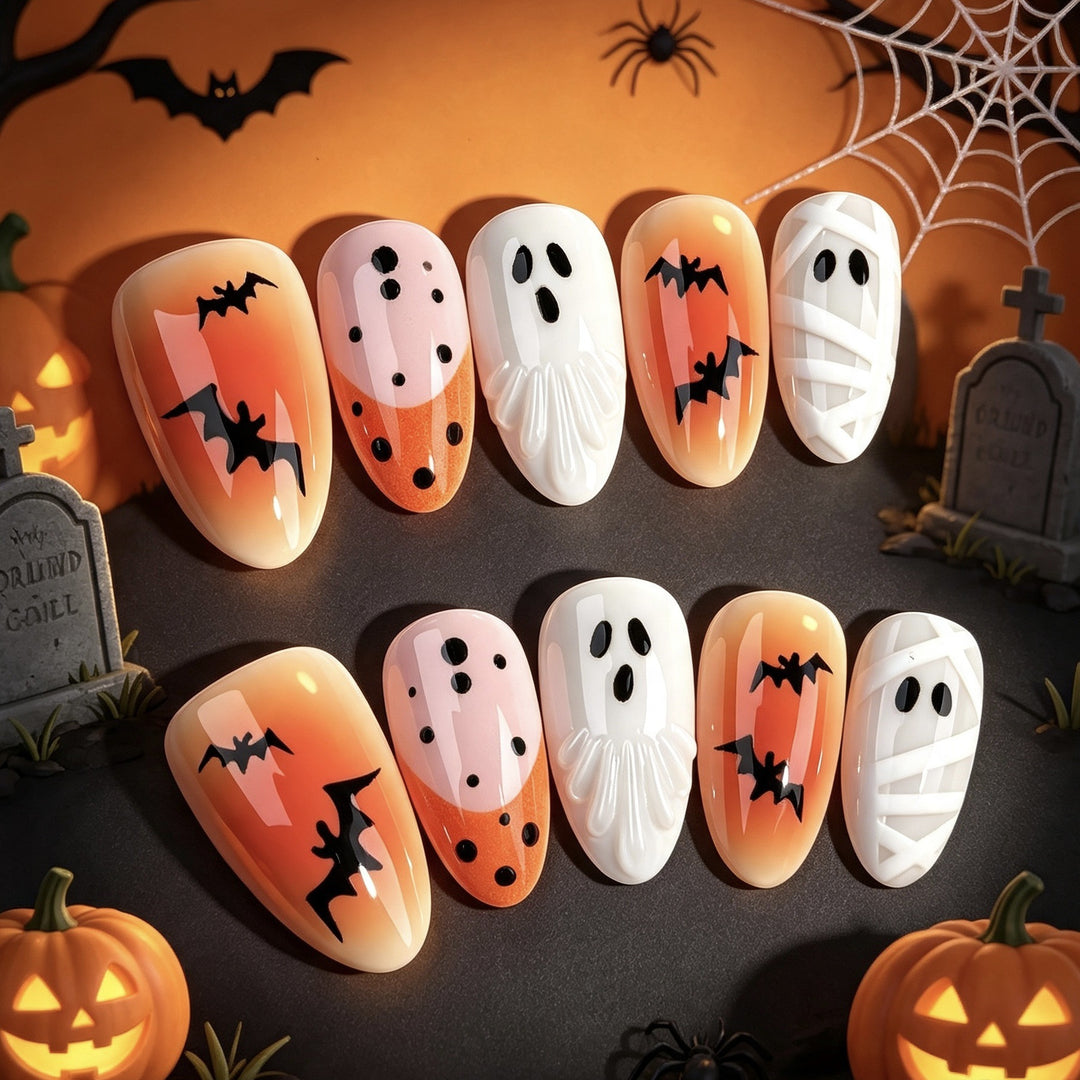 Halloween Themed Press-On Nail Art Set