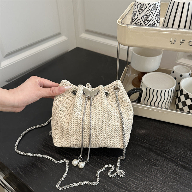 Elegant Woven Drawstring Mini Handbag Stornfield