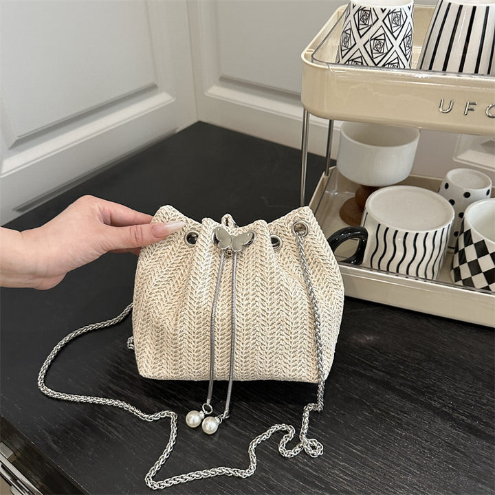 Elegant Woven Drawstring Mini Handbag Stornfield