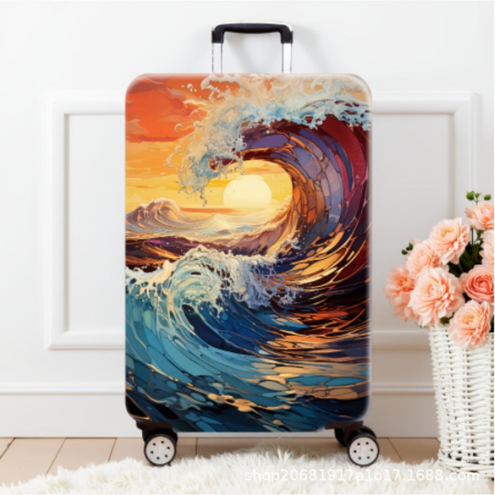 Women's hard shell suitcase with stylish landscape design Stornfield