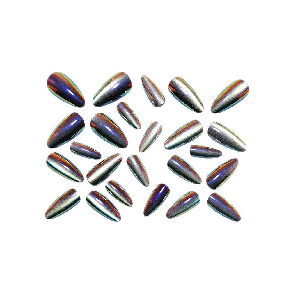 High-gloss artificial nails in modern metallic look Stornfield