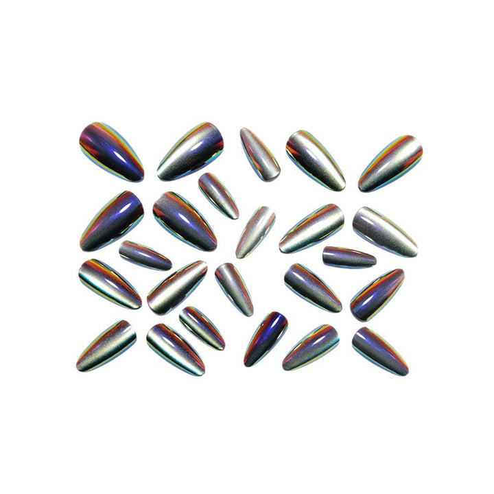 High-gloss artificial nails in modern metallic look Stornfield