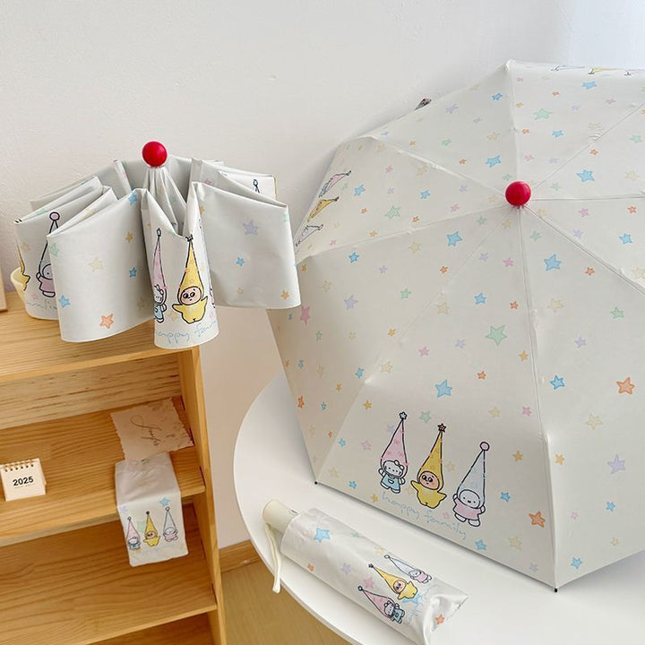Women's Folding Umbrella with Playful Family Design Stornfield