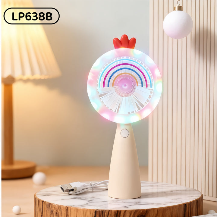 Women Portable USB Hand Fan with LED Lighting Stornfield