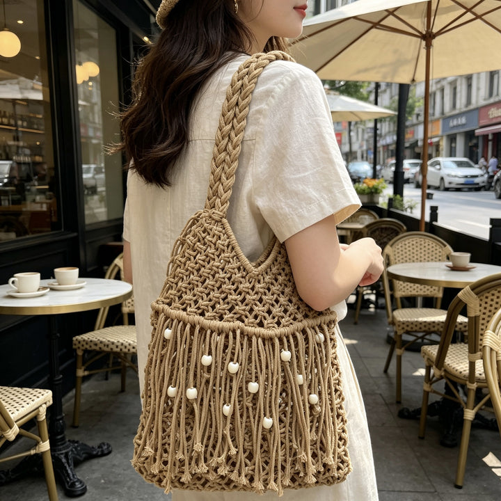 Macrame Crossbody Bag with Tassels Stornfield