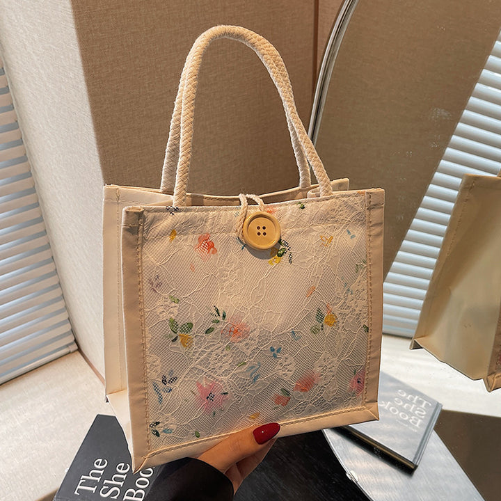 Floral Motif Handcrafted Tote Bag