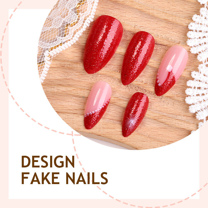 Artificial nail set with glamorous glitter accents Stornfield