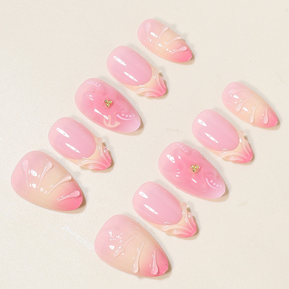 Elegant Floral Press-On Nail Art Set Stornfield