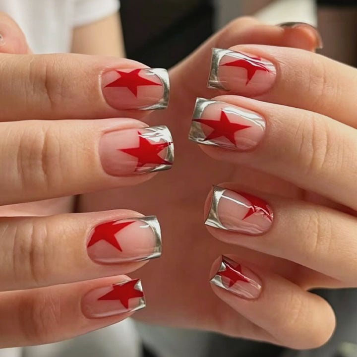 Acrylic nail set with glamorous star designs Stornfield