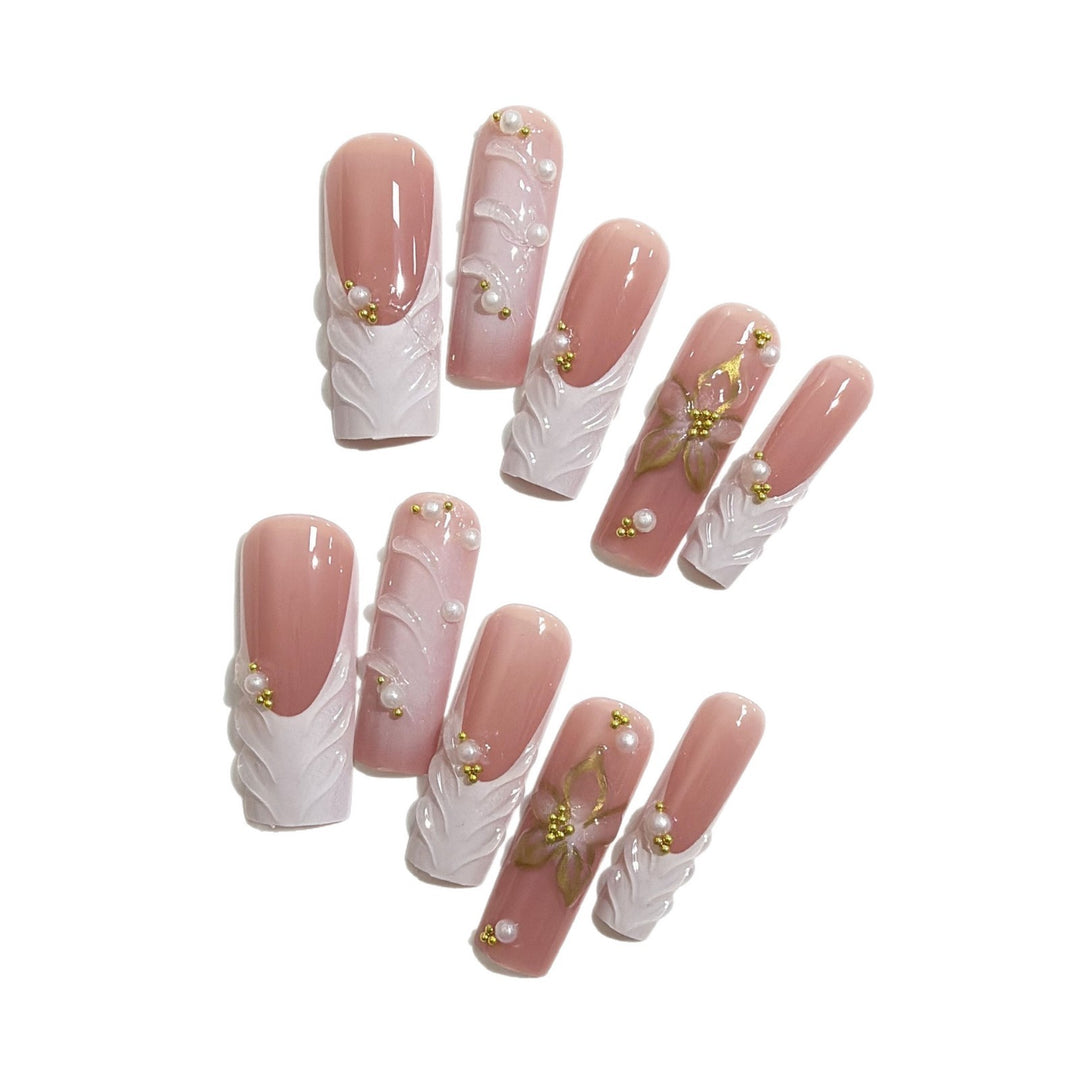 Luxury 3D Floral Nail Extensions Stornfield