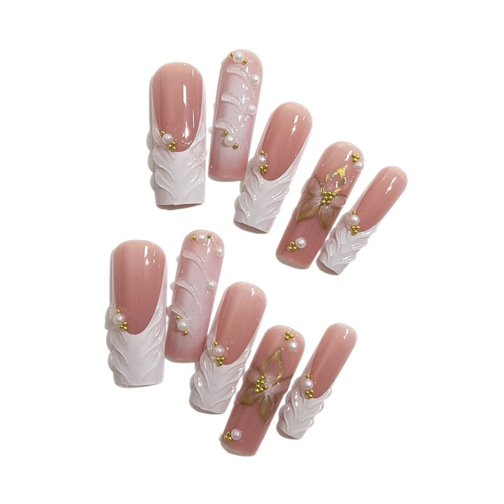 Luxury 3D Floral Nail Extensions Stornfield