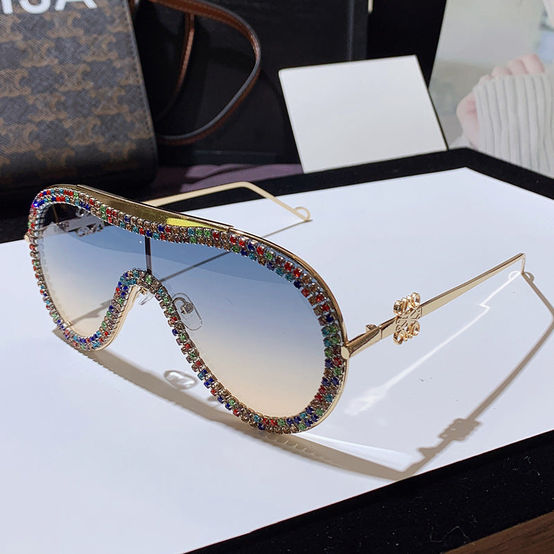 Women's Glamorous Oversized Sunglasses with Rhinestone Accents Stornfield