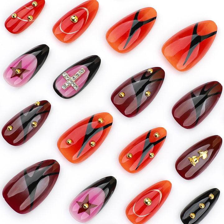Artistic stiletto nails with creative designs Stornfield