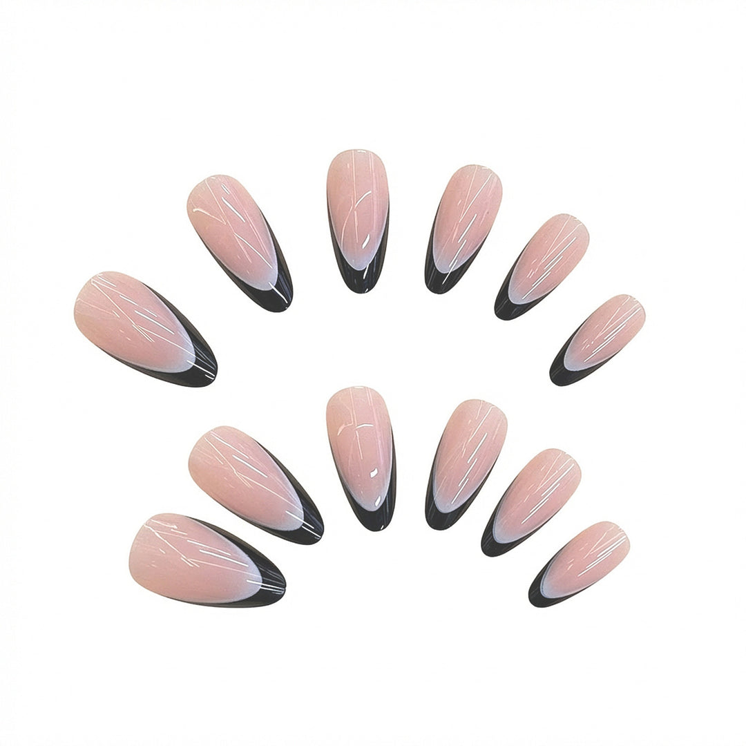 Elegant Leaf-Patterned Press-On Nails Stornfield