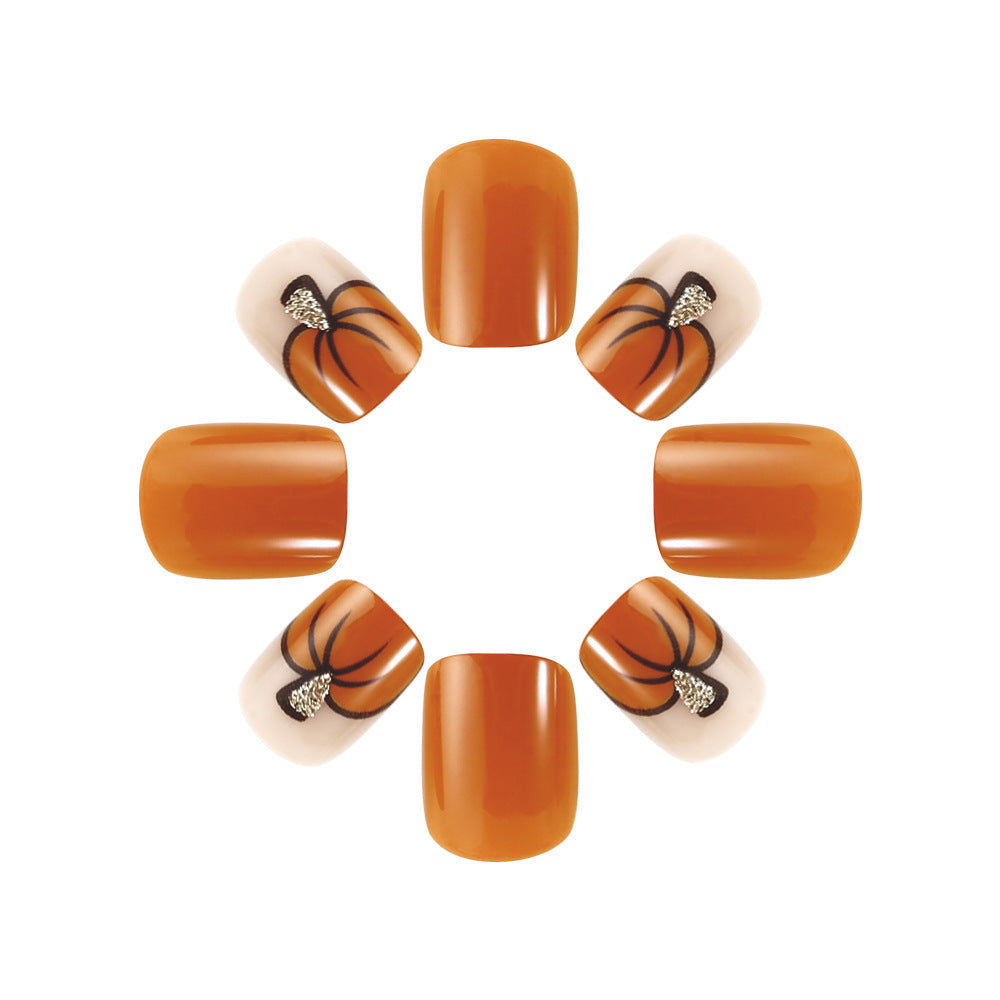 Festive Pumpkin-Themed Nail Art Set Stornfield