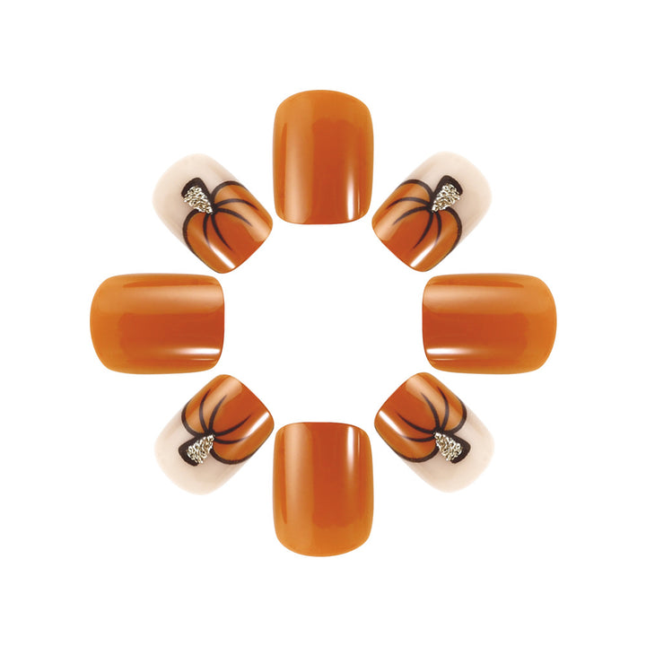 Festive Pumpkin-Themed Nail Art Set Stornfield