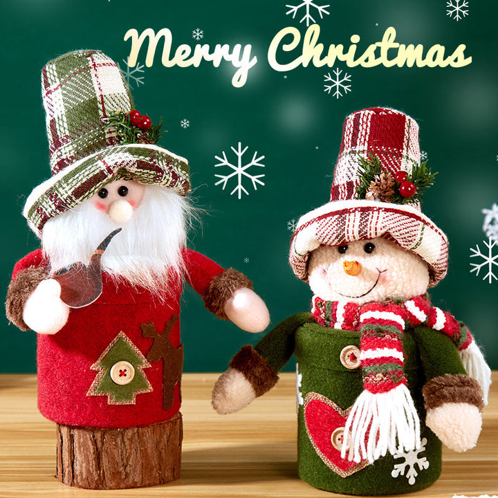 Decorative snowman figure with heart pattern