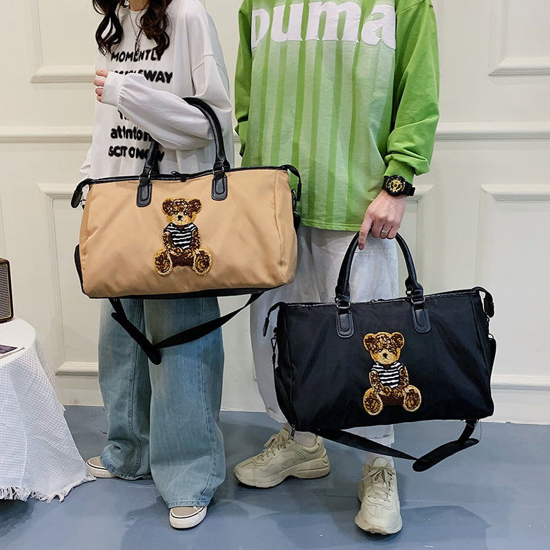 Cute Bear Embroidered Travel Duffle Bag Stornfield