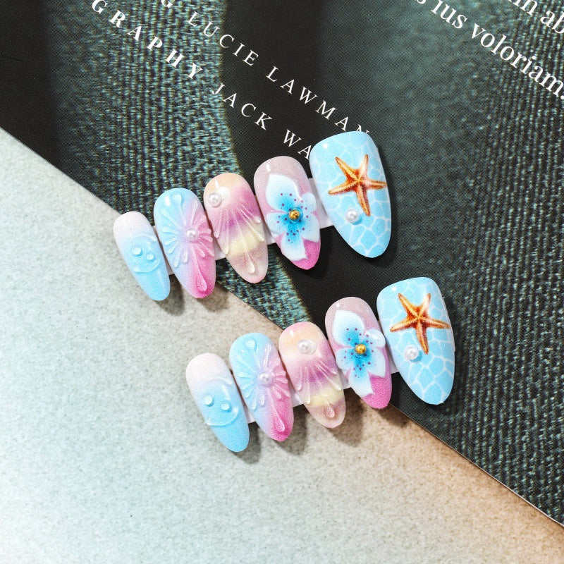 Artificial nails with maritime motifs Stornfield