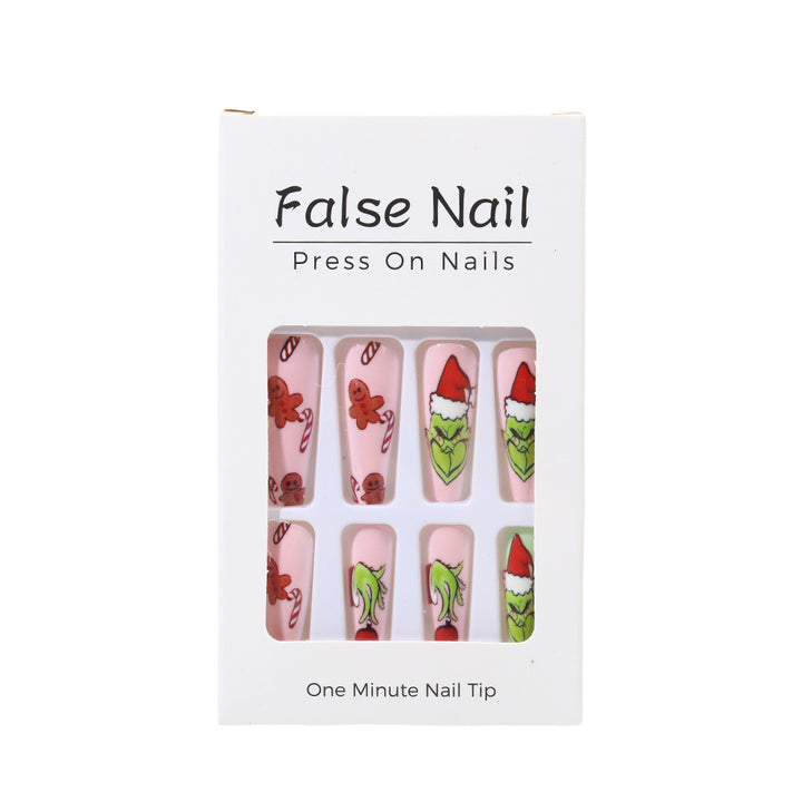 Artificial nail tips with festive Christmas designs Stornfield