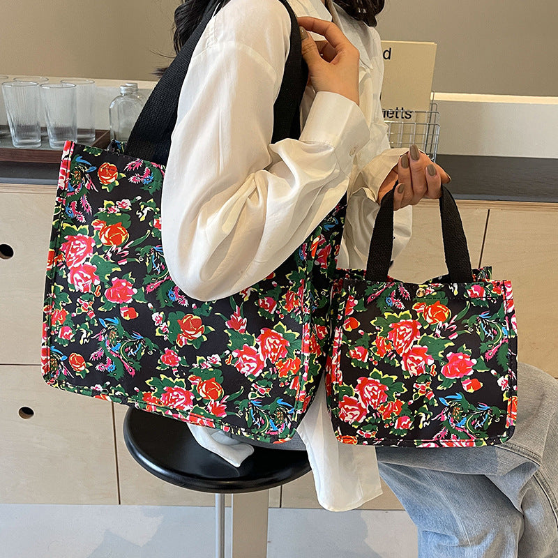 Floral Print Shopping Tote