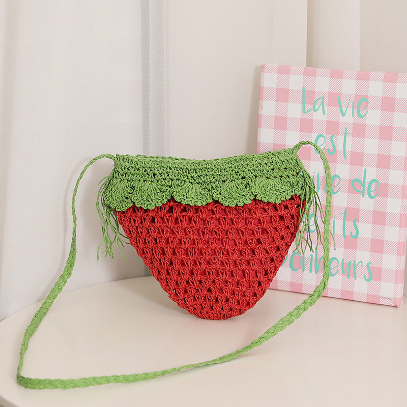 Handcrafted Shoulder Bag in Fruity Strawberry Design Stornfield