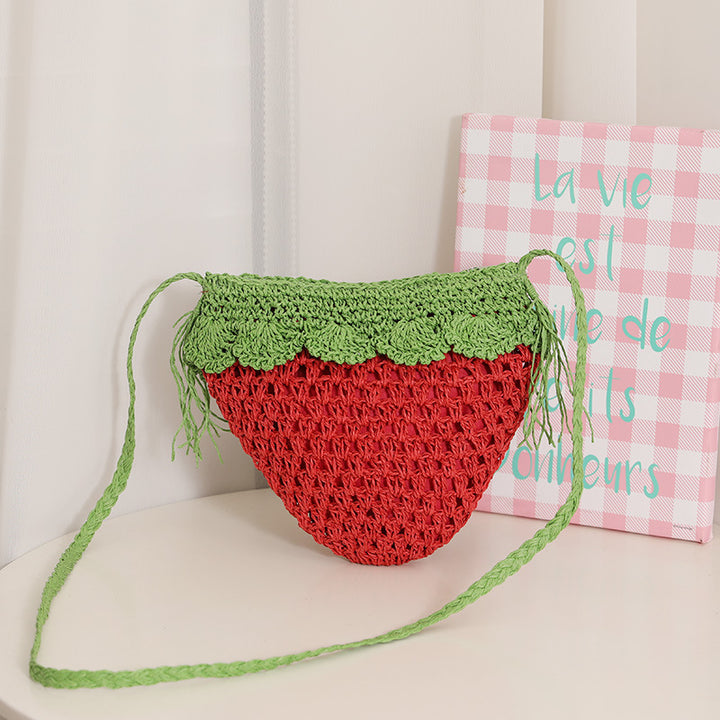 Handcrafted Shoulder Bag in Fruity Strawberry Design Stornfield