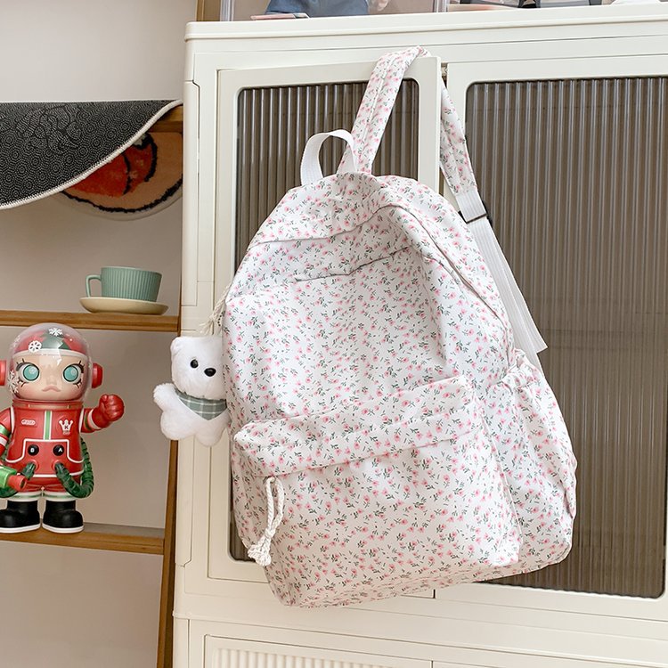 Backpack with Floral Design and Practical Compartments Stornfield