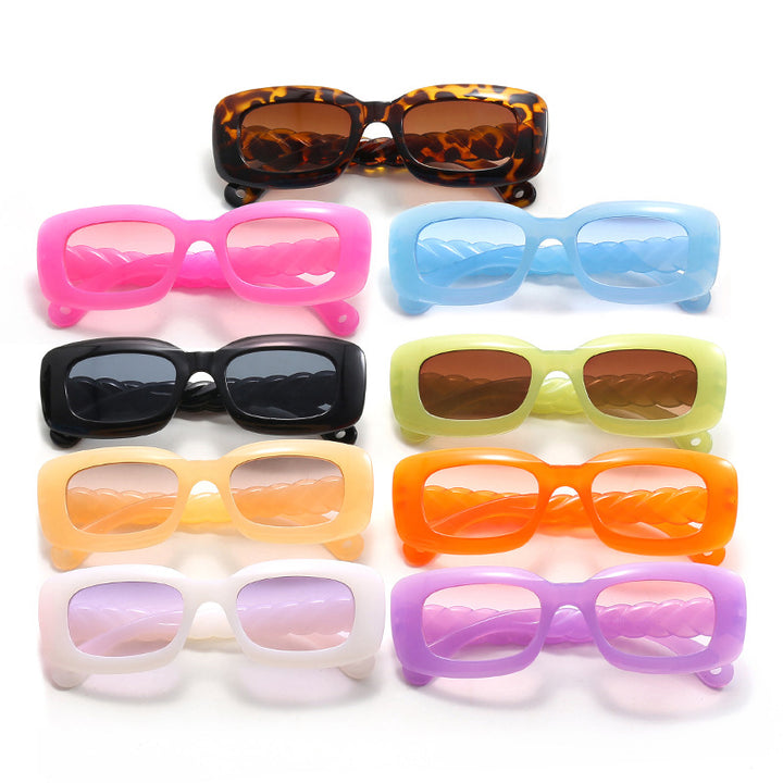 Women's fashionable square sunglasses with unique twisted temple design Stornfield