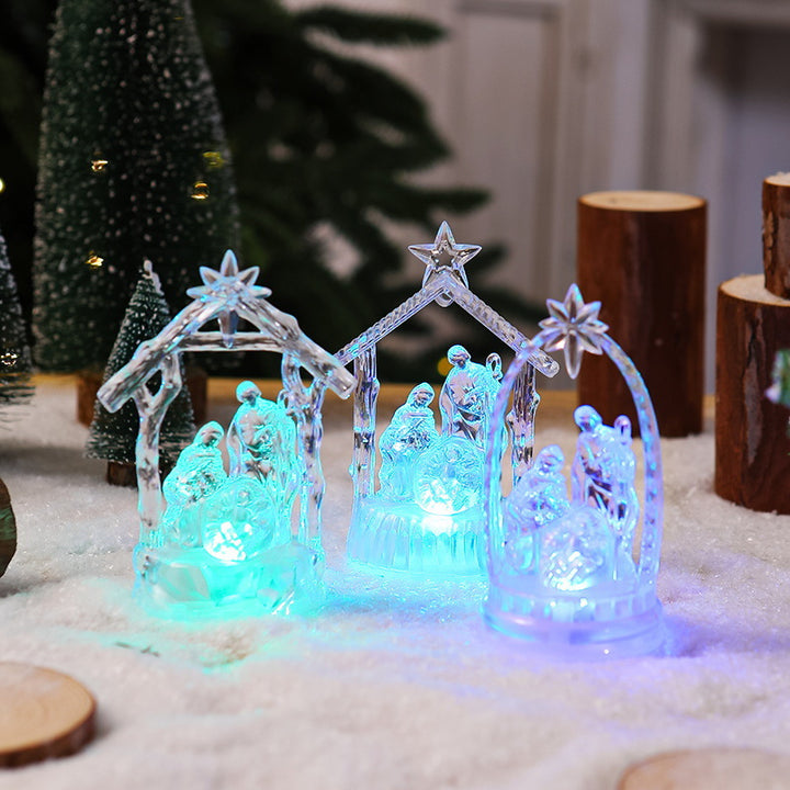 Illuminated Christmas nativity scene with LED effects Stornfield