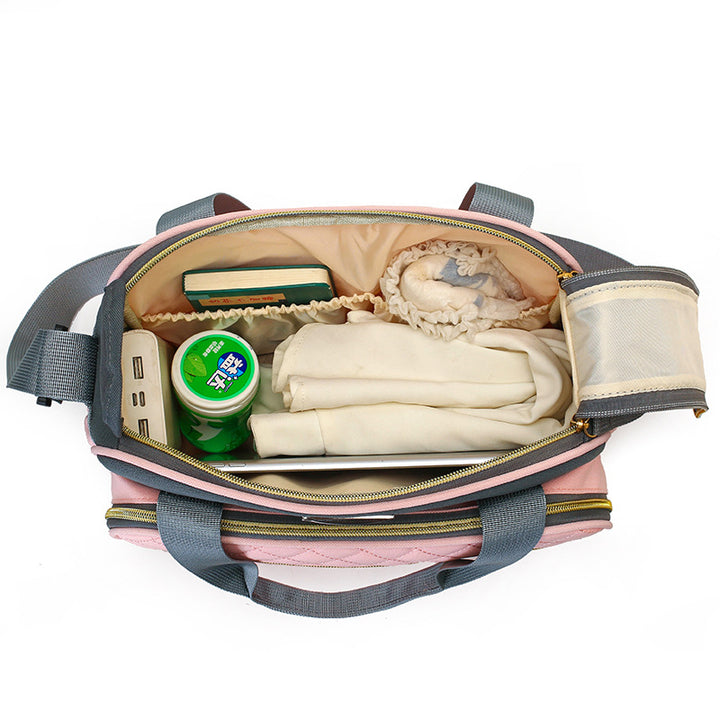 Quilted Multi-Pocket Diaper Tote Stornfield