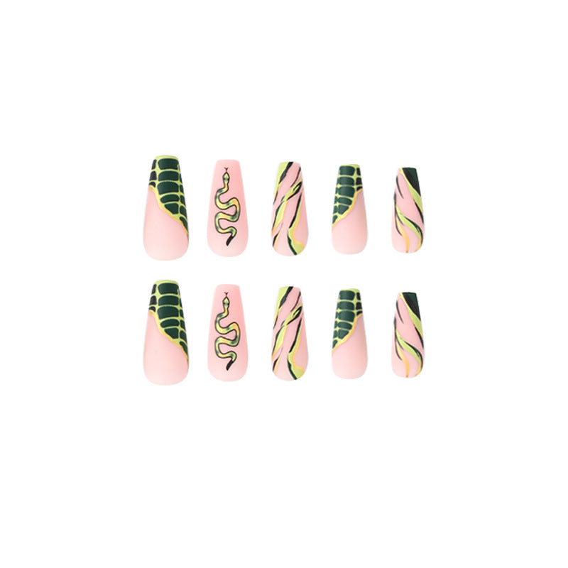 Artful Nail Extensions with Serpentine Design Stornfield