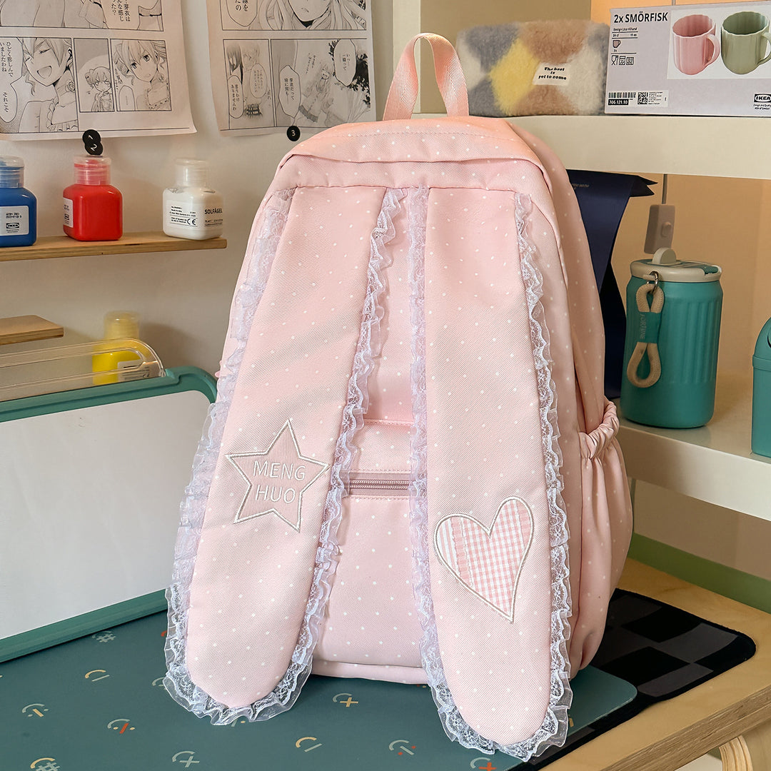 Cute Bunny-Ear Design Embellished Backpack Stornfield