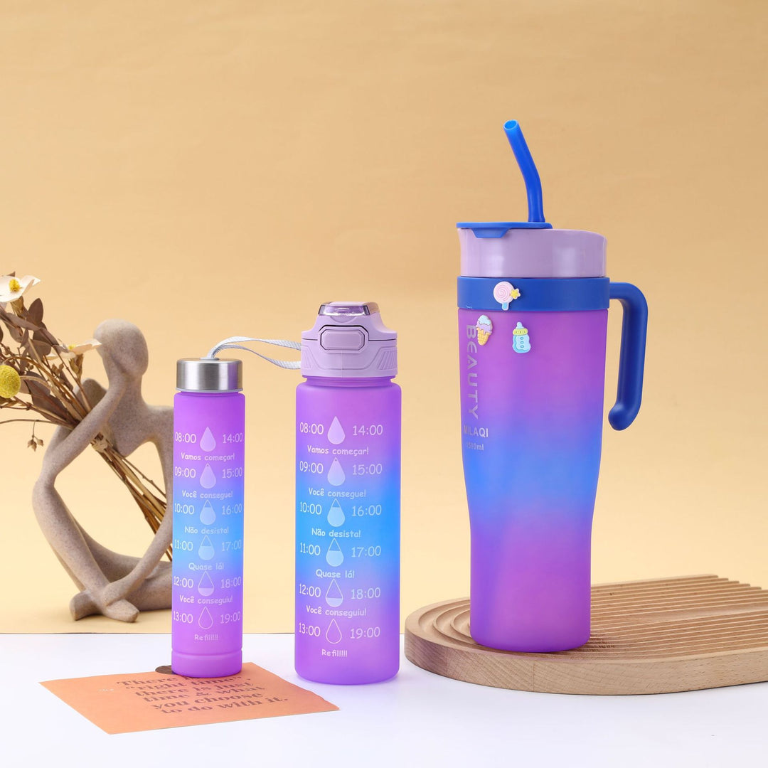 Ladies stylish and practical water bottle with design and time markings Stornfield