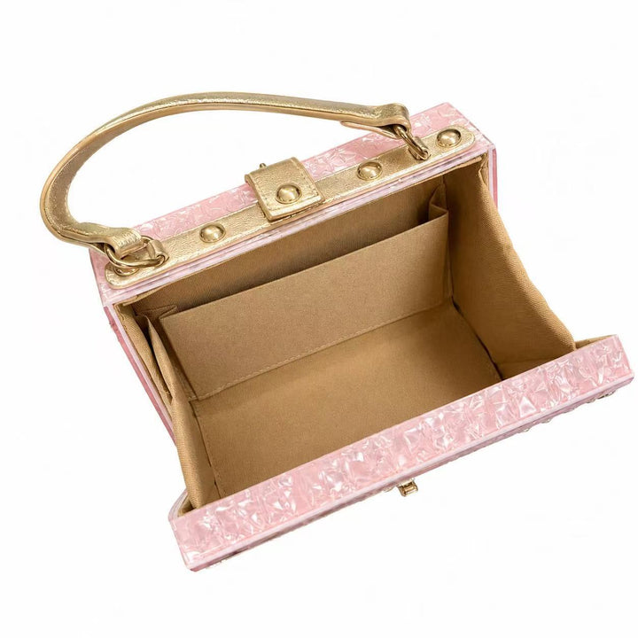 Decorative Jewel-Embellished Acrylic Clutch