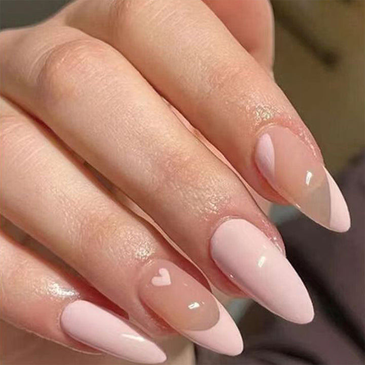 Artful Stiletto artificial nails with heart design Stornfield