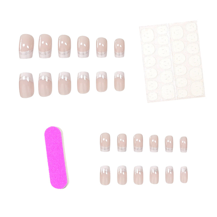 Glossy French Tip Press-On Nail Set Stornfield