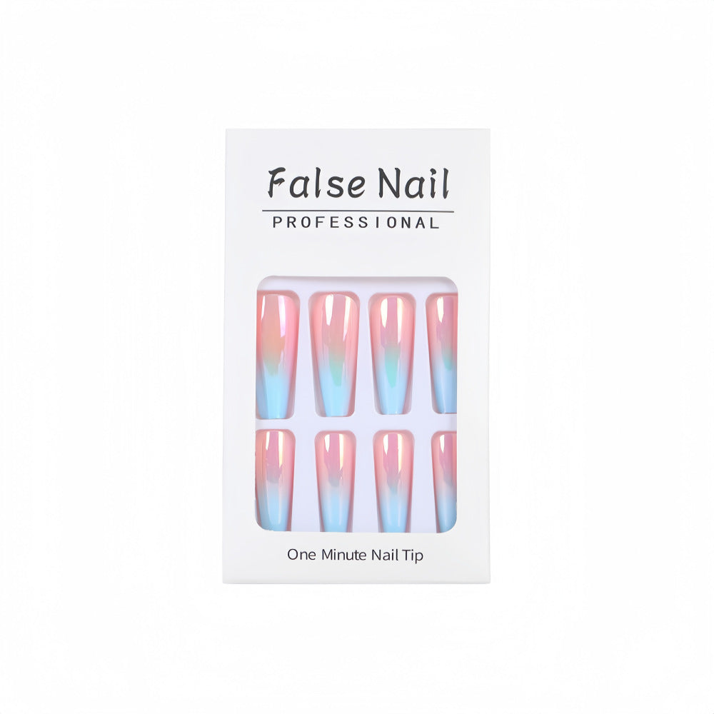Artificial nails in modern glitter gradient design Stornfield