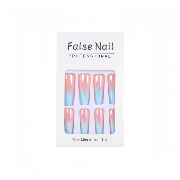 Artificial nails in modern glitter gradient design Stornfield
