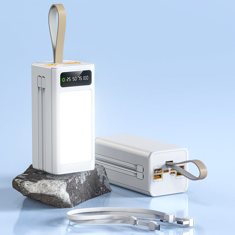 High-tech power bank with integrated LED lighting and multifunctional cable system Stornfield