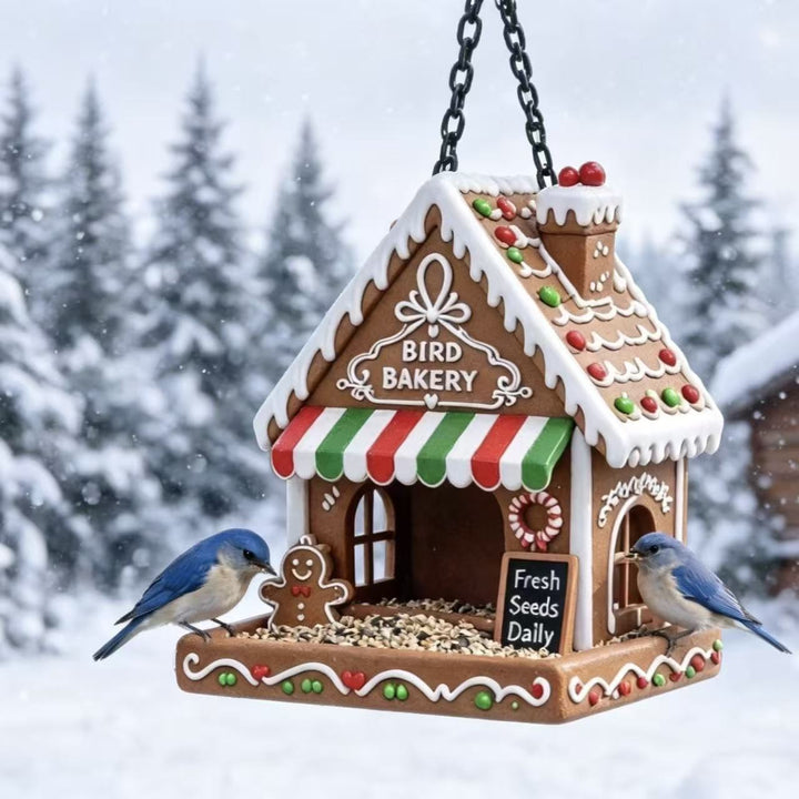 Bird feeder in gingerbread house style Stornfield