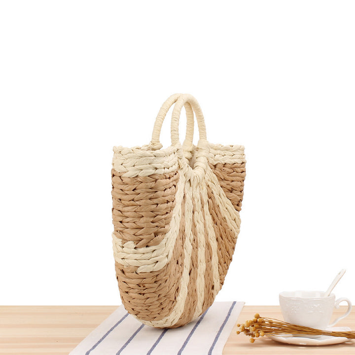 Elegant Straw Bag with Stiff Handle Stornfield