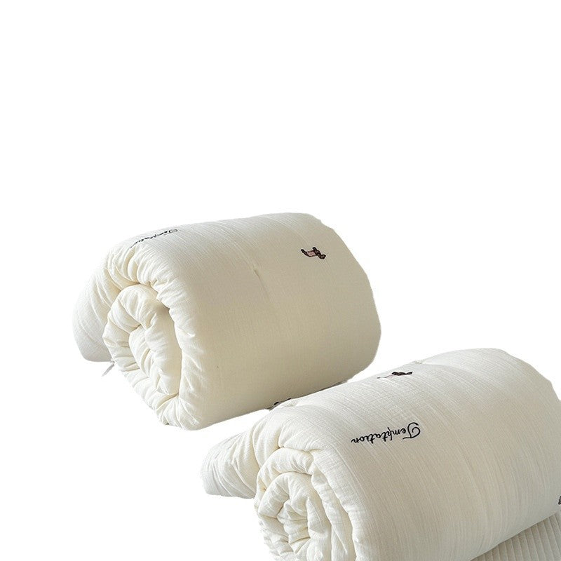 Foldable futon mattress topper with soft microfiber & dog application