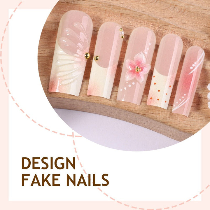 Creative nail art set with floral accents and glitter details Stornfield
