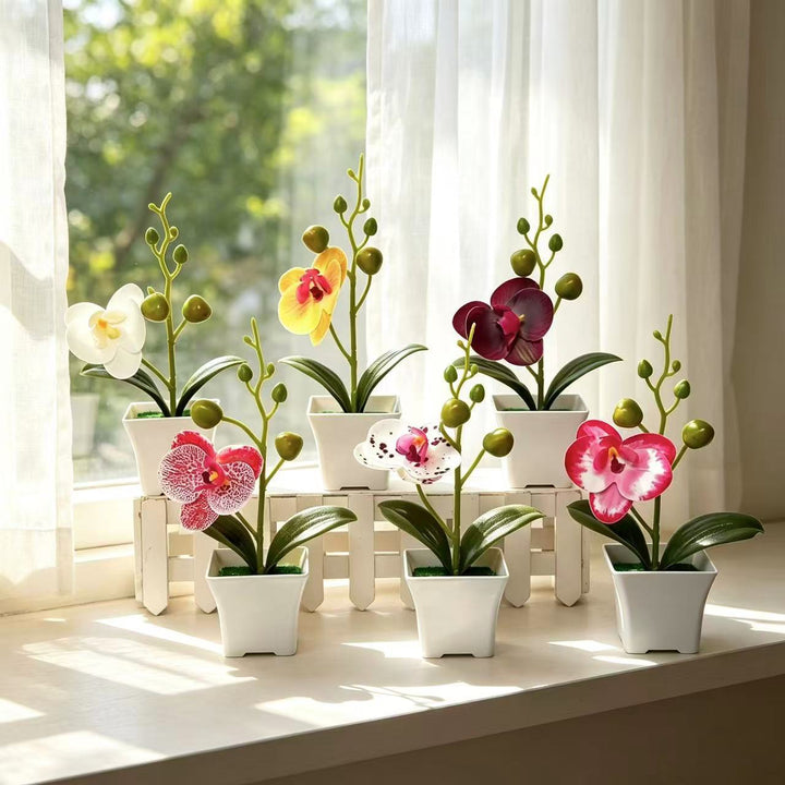 Lifelike Miniature Orchid Plant