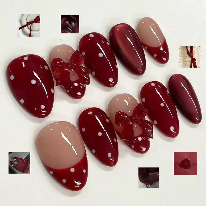 Bow-Embellished Press-On Nail Set