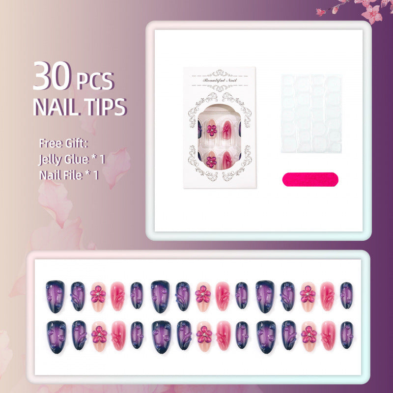 Decorative Floral Design Press-On Nails